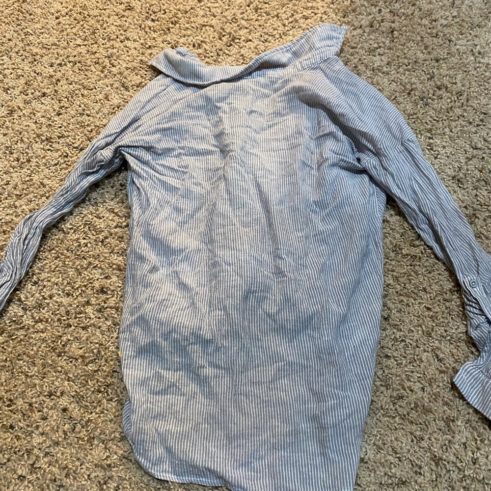 Lucky Brand Blue and White Striped Top- XS - Picture 4 of 4